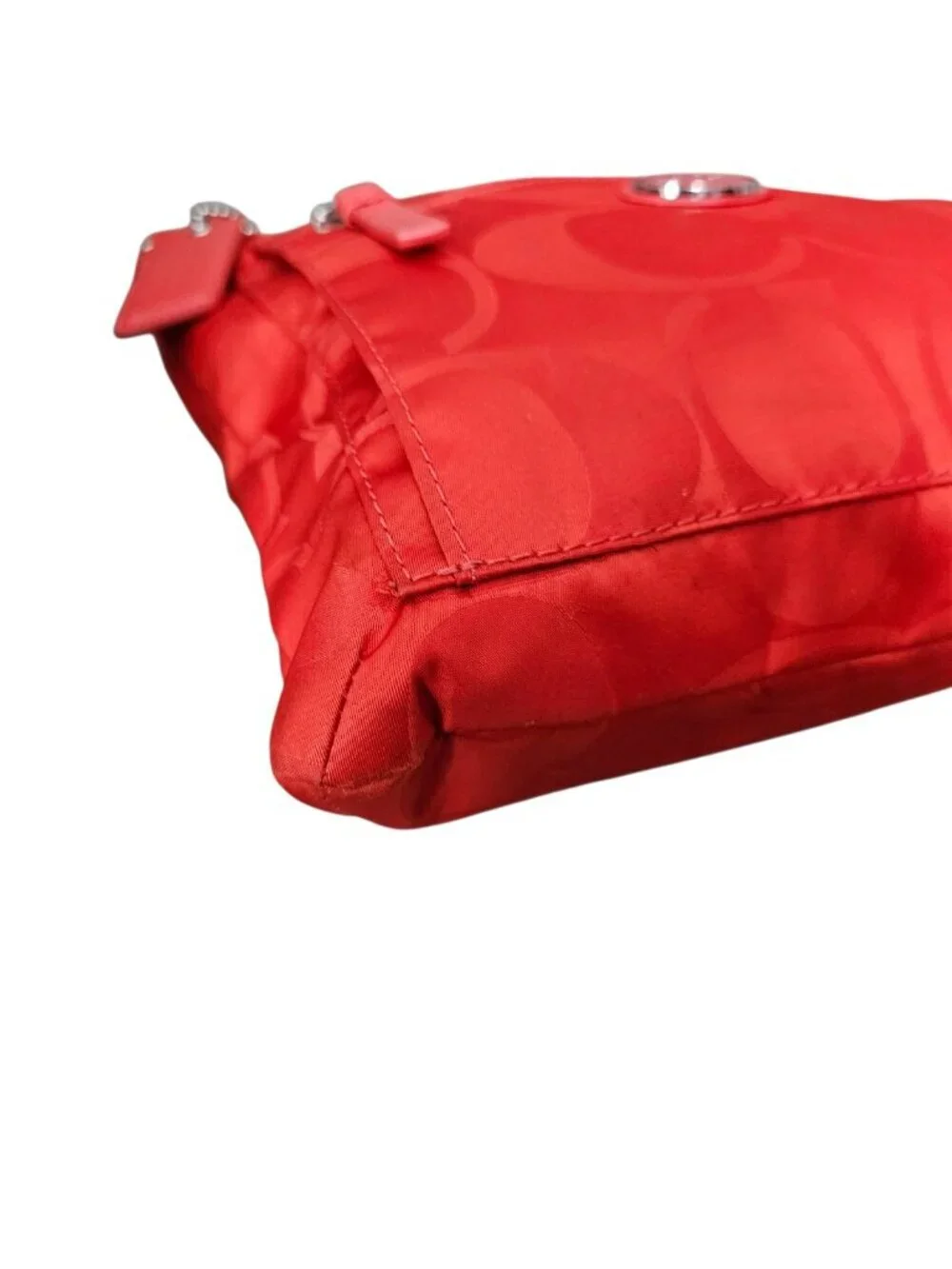 Coach Getaway Signature Nylon File Bag Crossbody Shoulder Bag COA Red F77408